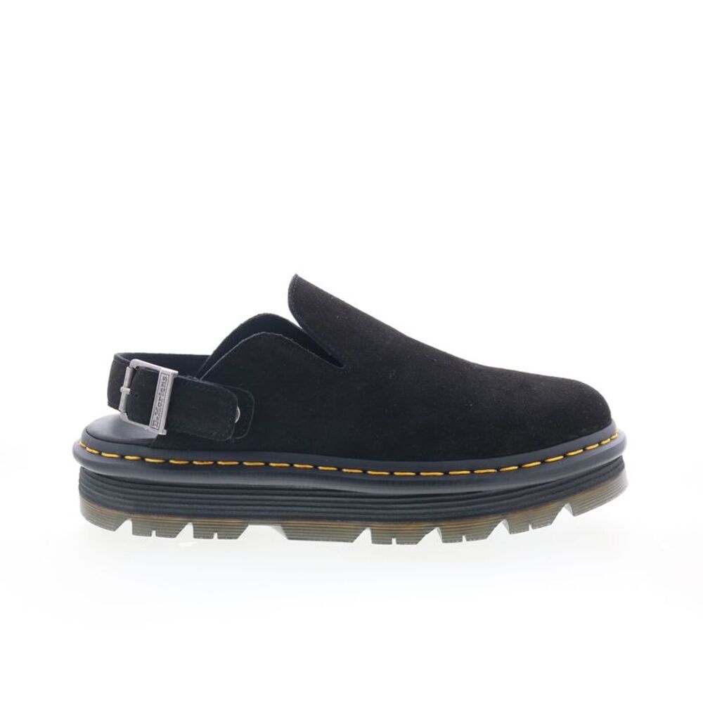 Dr. Martens Mens Zebzag Suede Casual Slingback Platform Mules Black Shoes ()